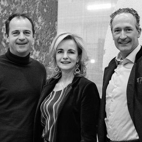 founders of limited edition rugs james dewitte, katie dewitte, and phillipe hanet