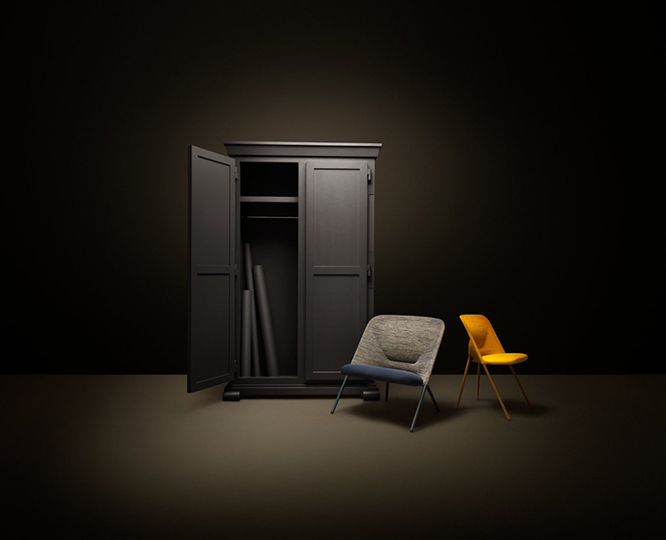 vignette of moooi shift lounge chairs
