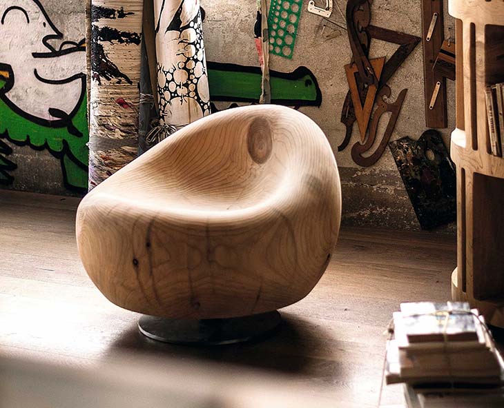 riva 1920 maui armchair in artist's studio