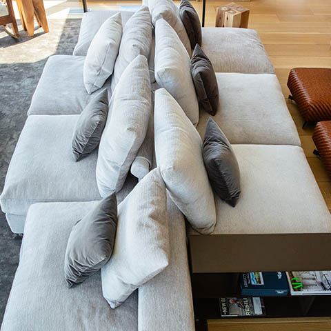 modern living room in boulder colorado featuring a flexform groundpiece sofa