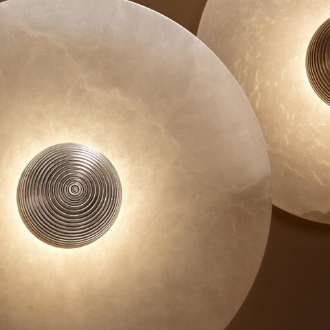 close up of apparatus median surface mount light shades