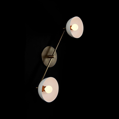 apparatus trapeze 2 surface mount light on a black background