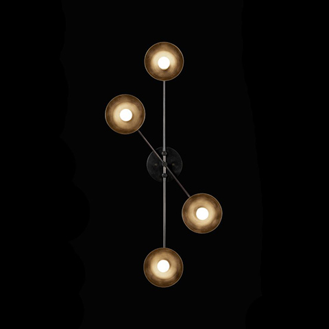 apparatus trapeze 4 surface mount light on a black background
