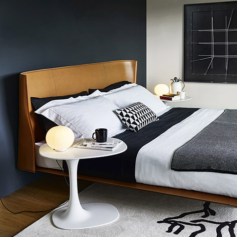 modern bedroom featuring b&b italia awa table
