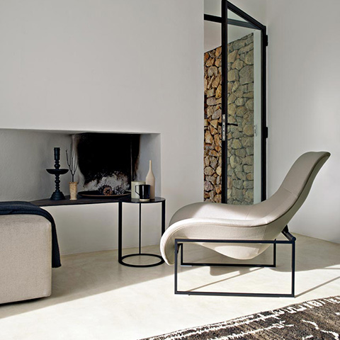 modern living room featuring b&b italia mart recliner and frank side table