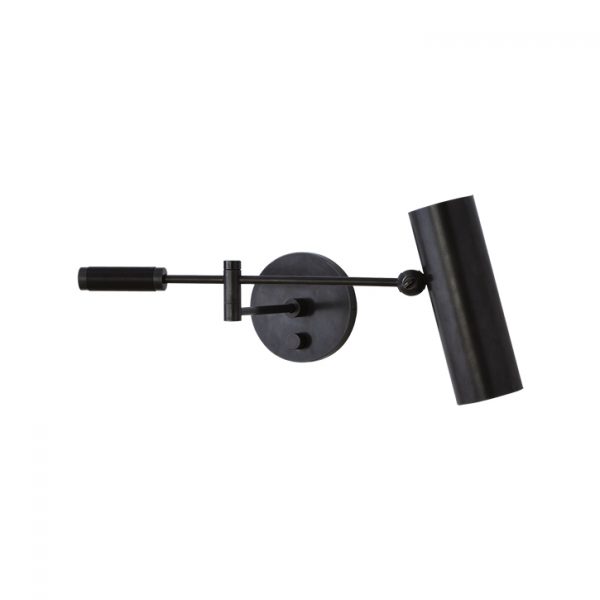 apparatus cylinder swing arm sconce on a white background