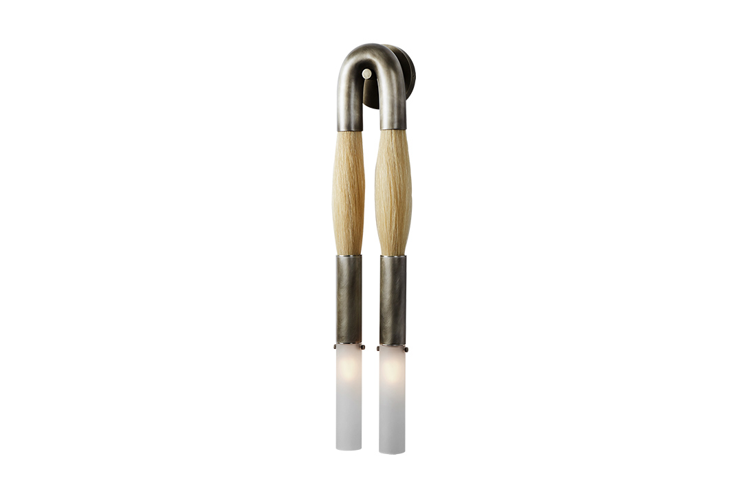 apparatus horsehair sconce on a white background
