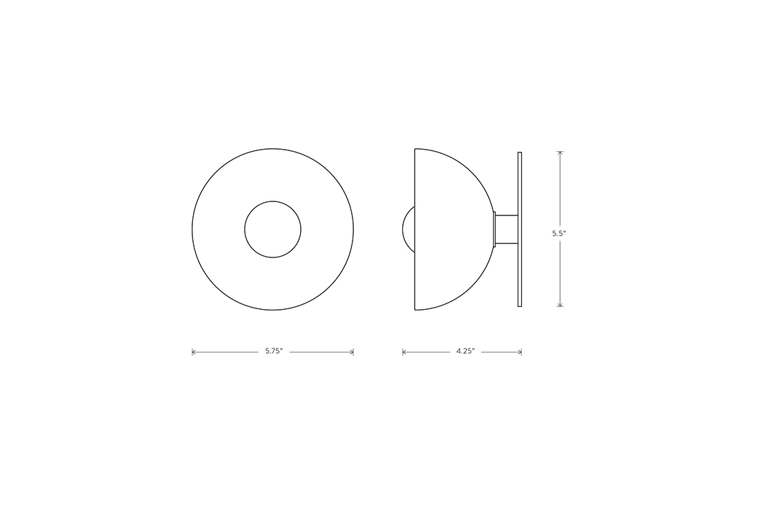 line drawing and dimensions for apparatus trapeze 1 surface mount light