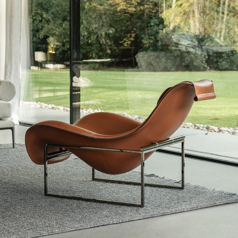 modern living room featuring b&b italia mart recliner