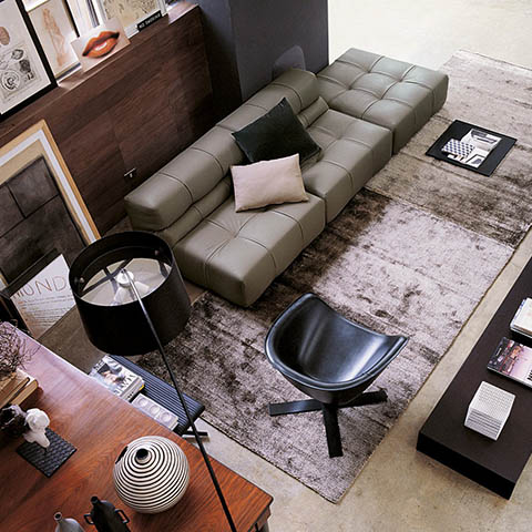 bird's eye view modern living room featuring b&b italia tufty time sofa
