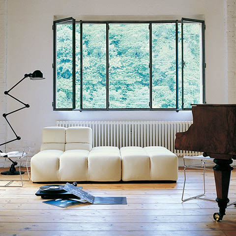 modern living room featuring b&b italia tufty time sofa