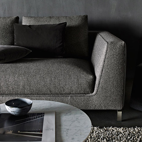 detail of b&b italia ray sofa in situ