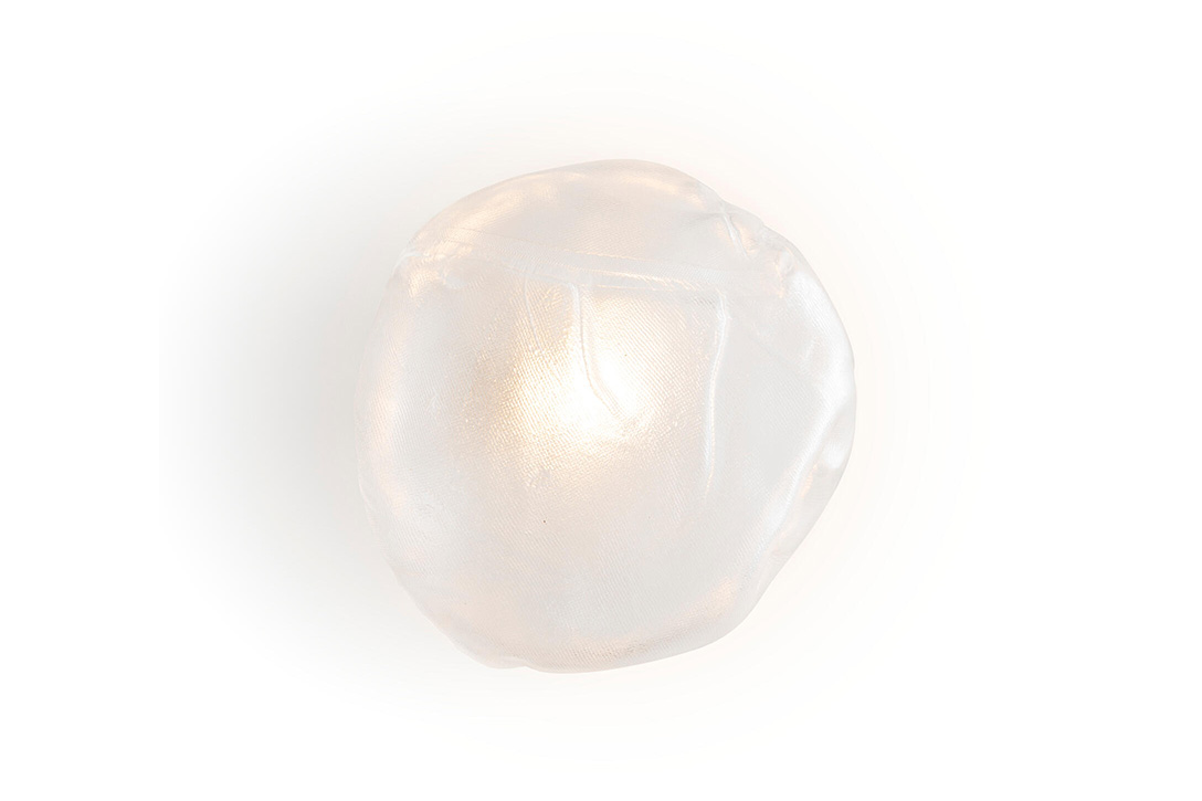 bocci 73s surface wall light in clear on white background