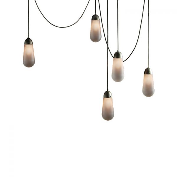 apparatus lariat pendant light installation on a white background