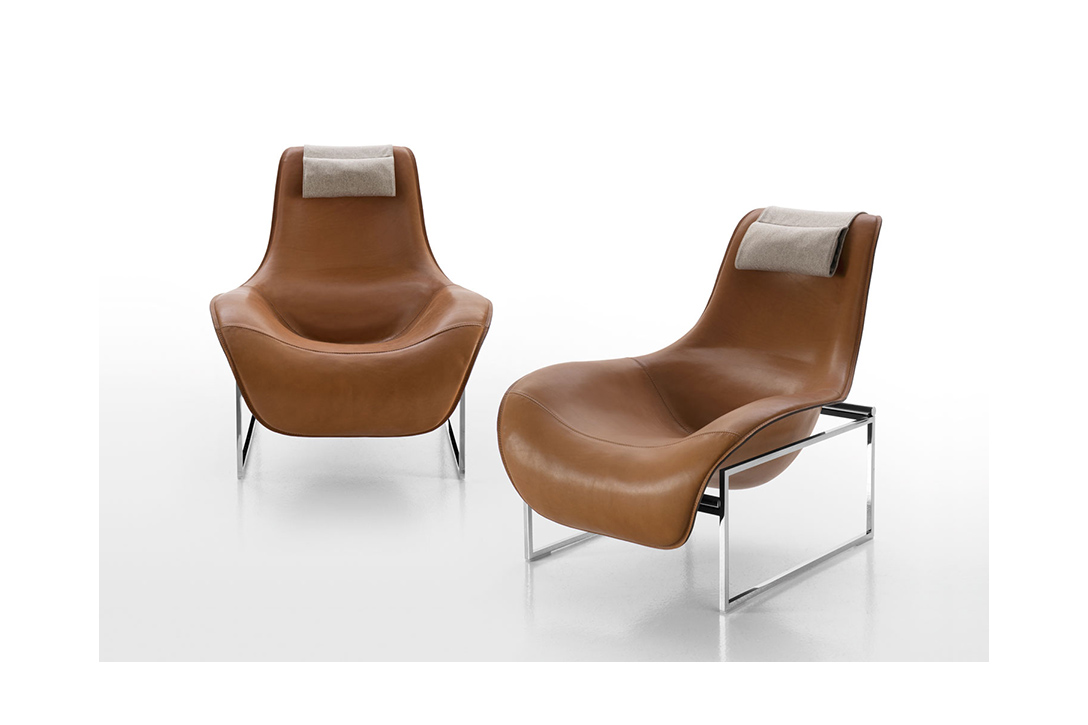two b&b italia mart recliners on a white background