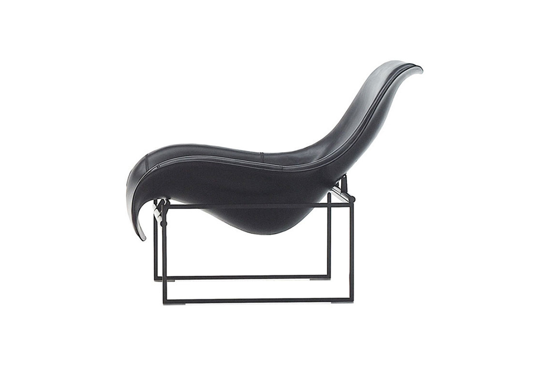 side view of b&b italia mart recliner on a white background