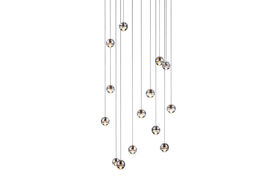 bocci 14.14 pendant light with rectangular canopy on a white background