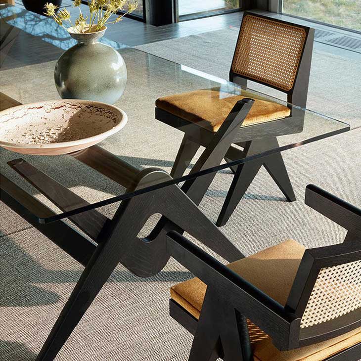 modern dining room featuring a cassina capitol complex dining table
