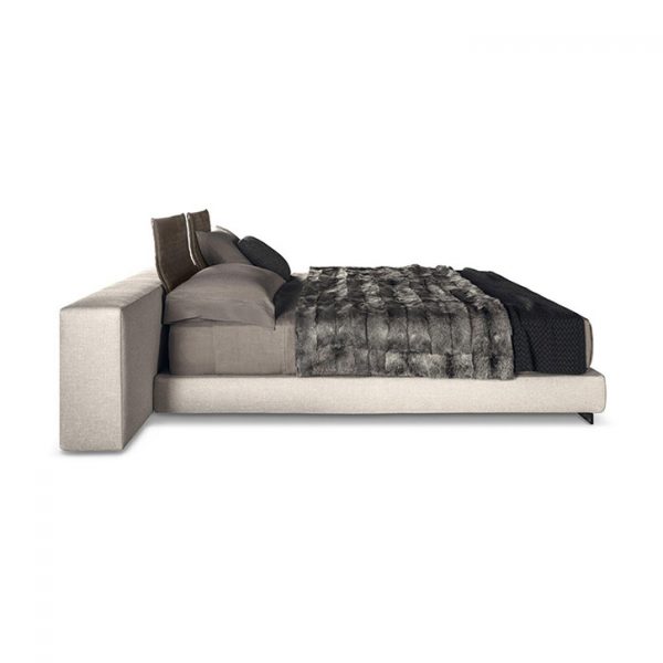 minotti yang bed offset on a white background