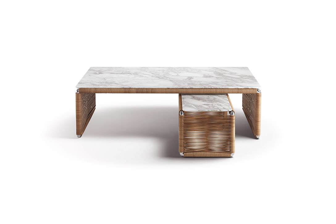 flexform tindari coffee table and side table on a white background