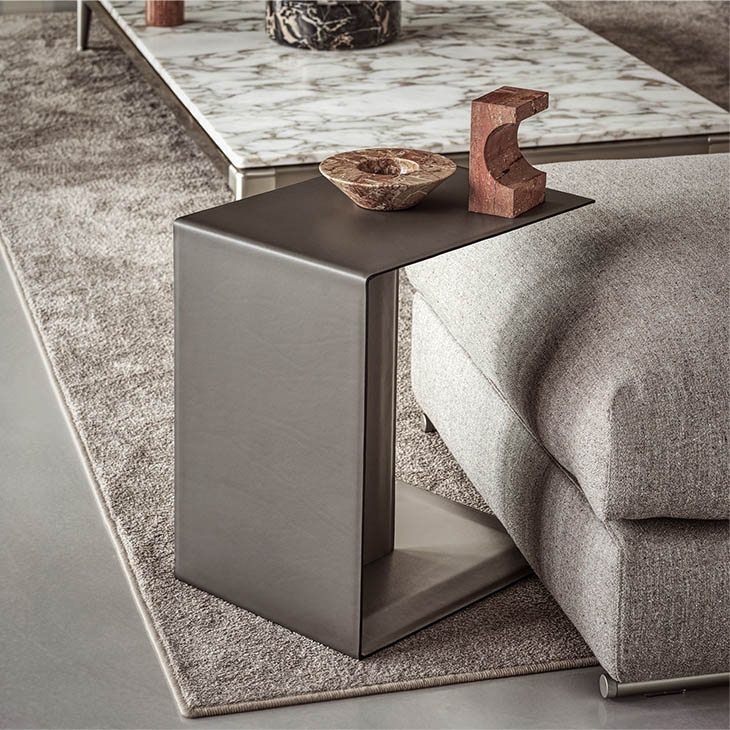 modern living room featuring a flexform plain side table