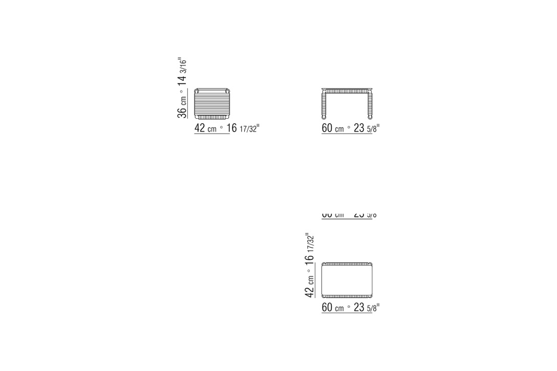 line drawing and dimensions for flexform tindari side table