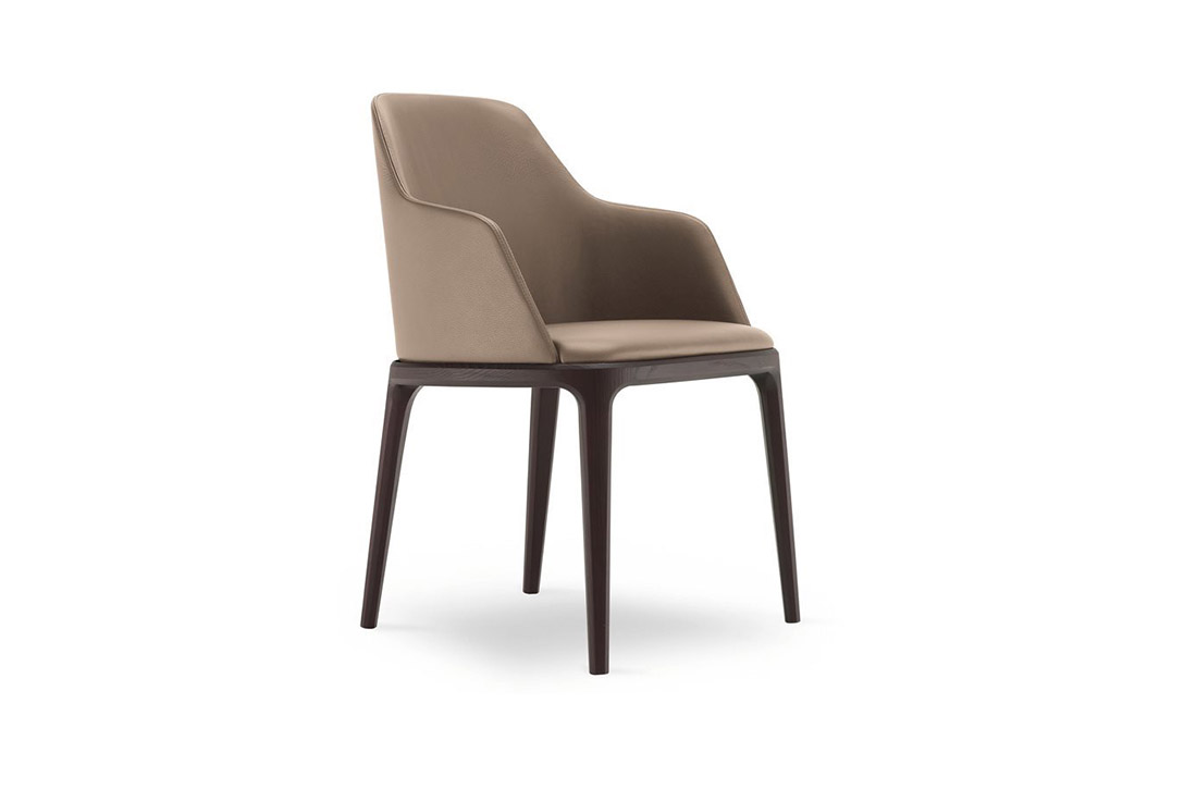 poliform grace dining arm chair on a white background