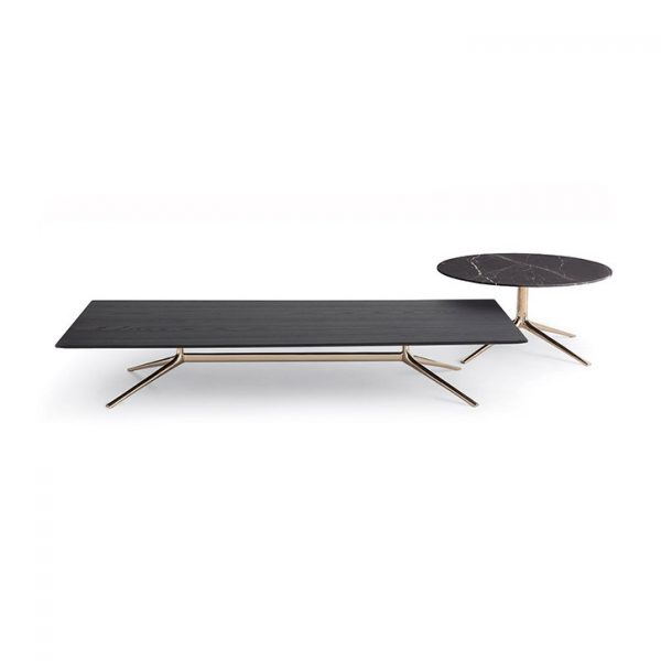 poliform mondrian coffee table and side table on a white background