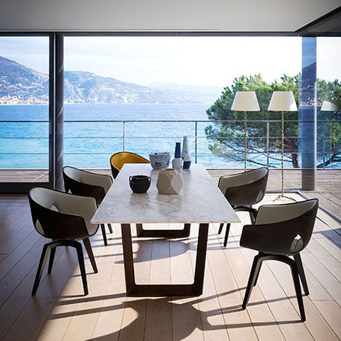 poltrona frau ginger dining chairs in situ
