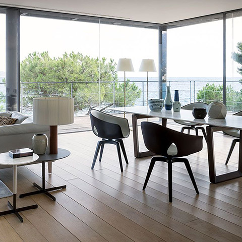 poltrona frau ginger dining chairs in situ