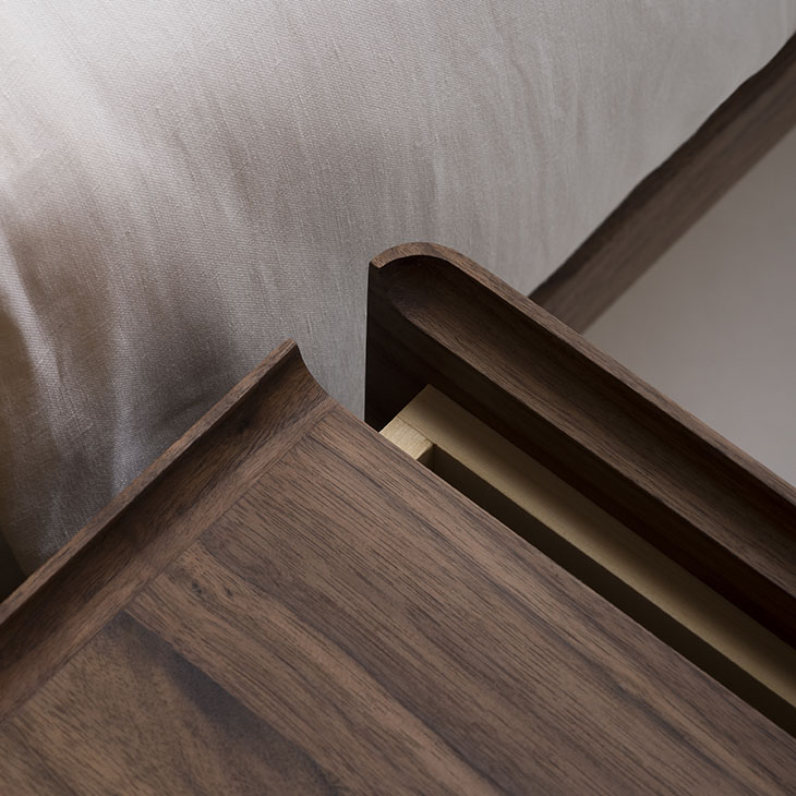 bedside table detail on a de la espada dubois bed