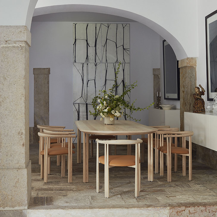 de la espada elliot table and elliot dining chairs in situ