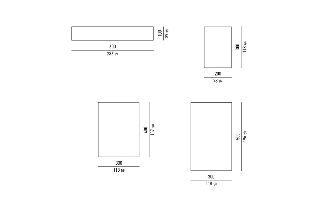 line drawing and dimensions for minotti dibbets rugs rectangular