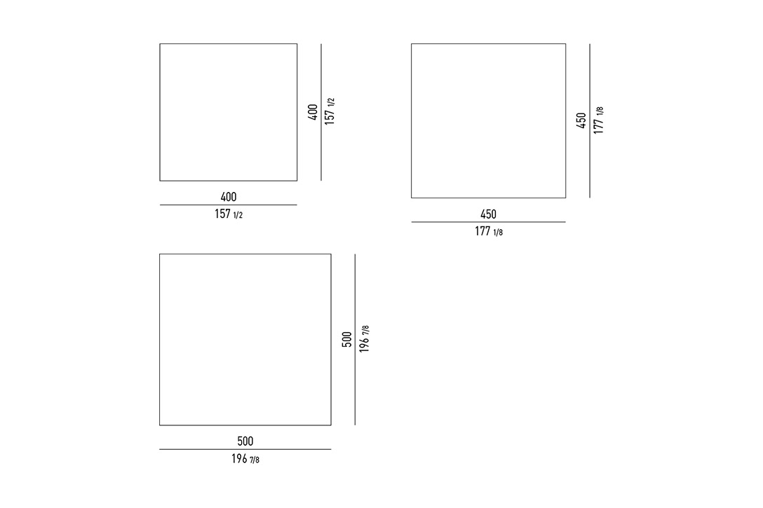 line drawings and dimensions for minotti wisp rug square