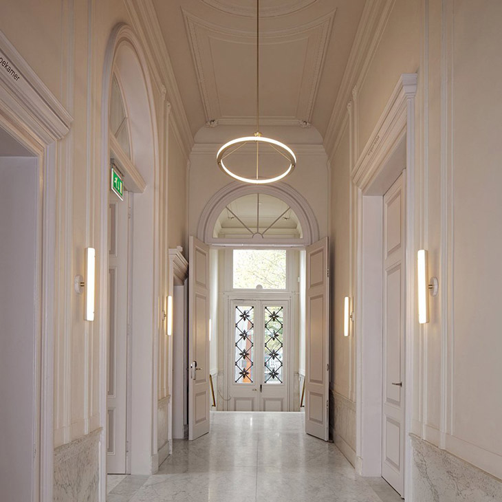 roll & hill halo oval pendant in situ