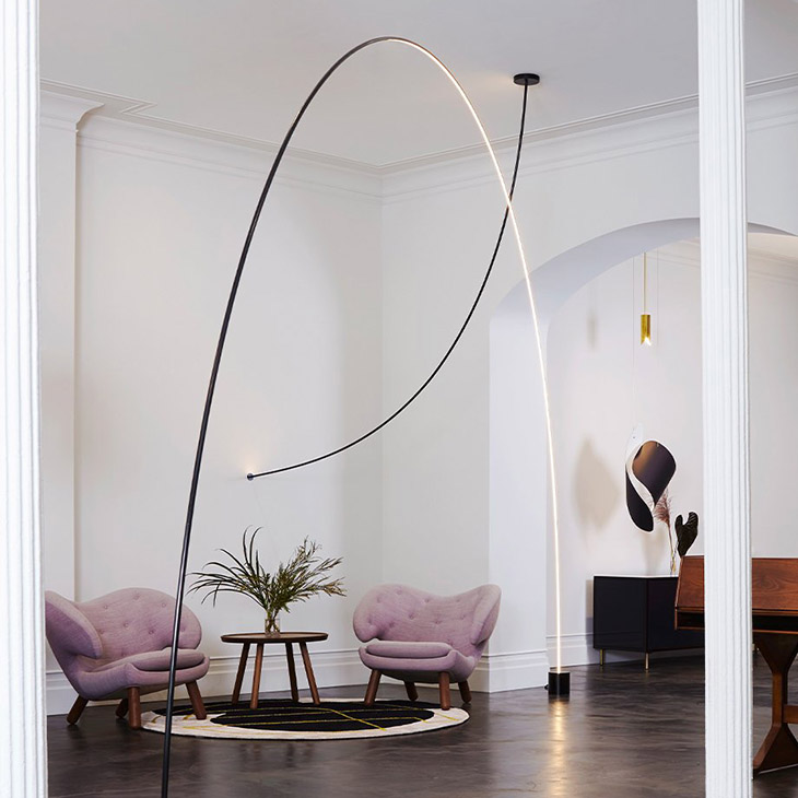 roll & hill pole 2 floor lamp in situ