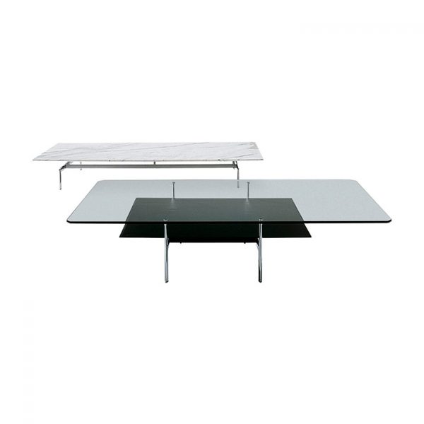 b&b italia diesis coffee table with shelf and without