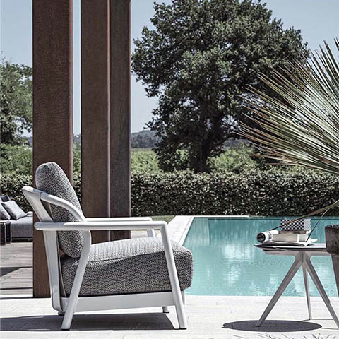 flexform alison outdoor armchair in situ