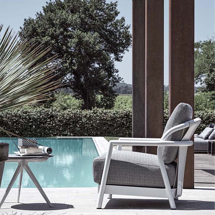 flexform alison outdoor armchair in situ