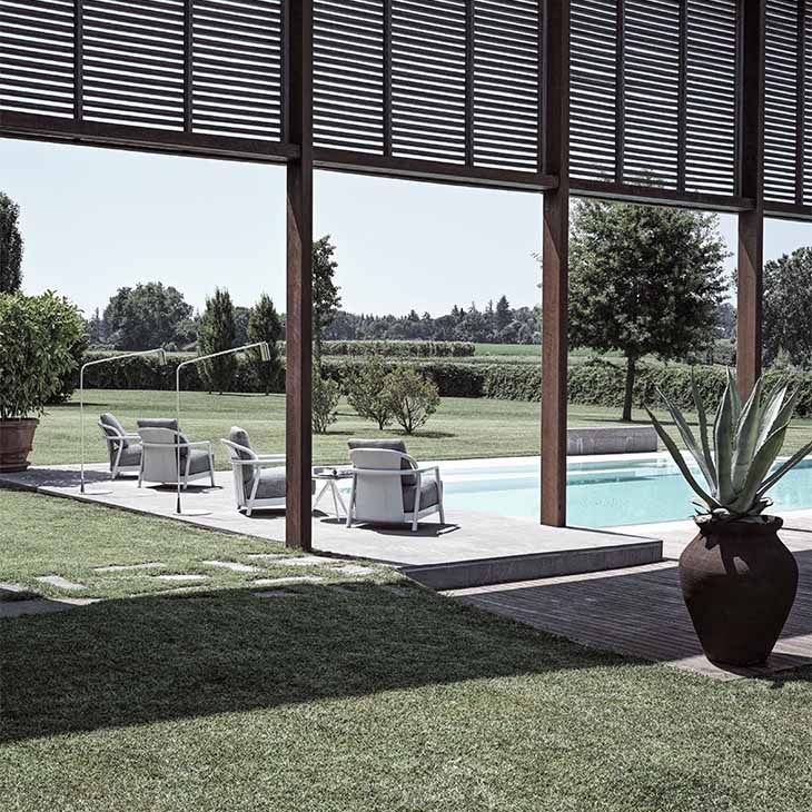 flexform alison outdoor armchair in situ