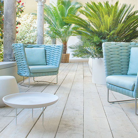 paola lenti ami outdoor armchairs in situ