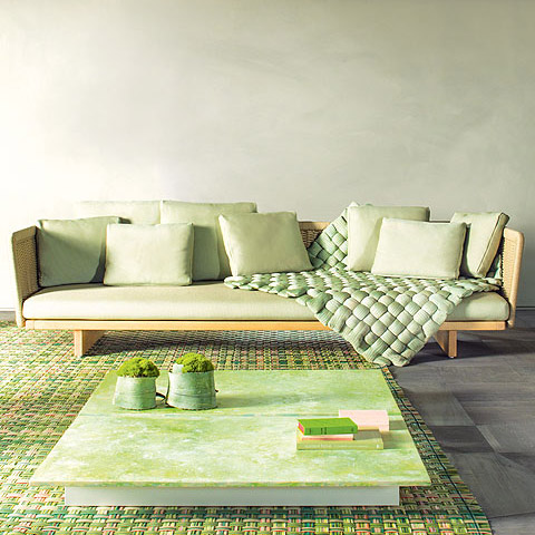 paola lenti sabi outdoor sofa in situ