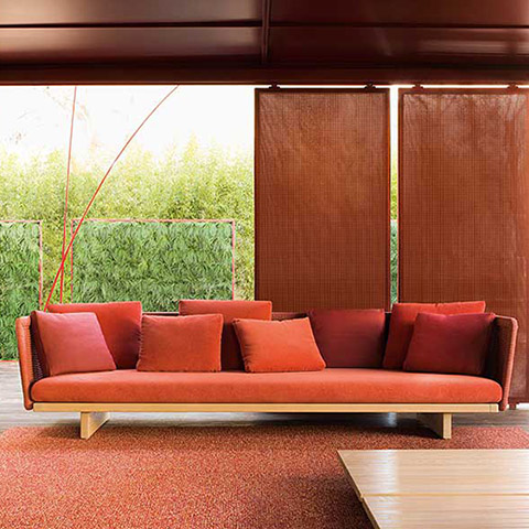 paola lenti sabi outdoor sofa in situ