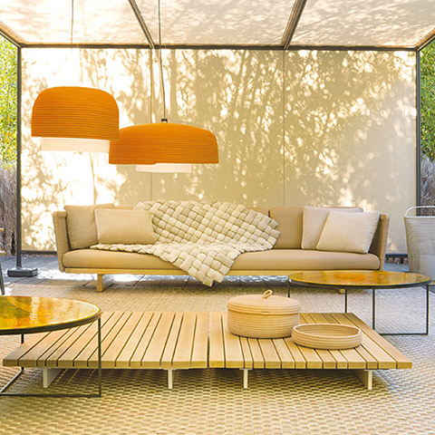 paola lenti sabi outdoor sofa in situ