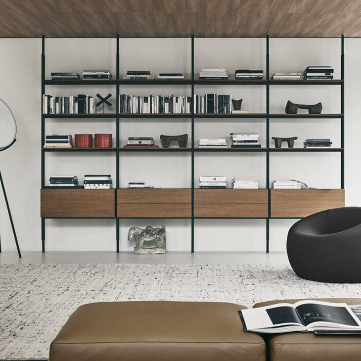 b&b italia jack bookcase in situ