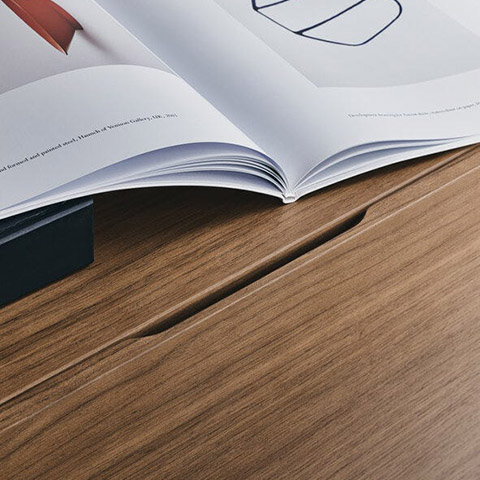 b&b italia jack bookcase drawer detail