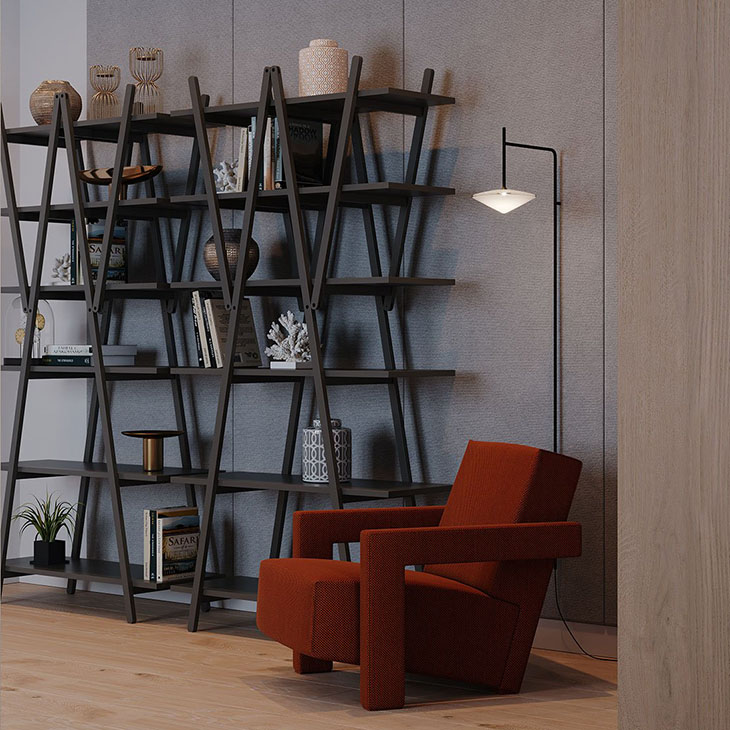 cassina nuvola rossa bookcase in situ