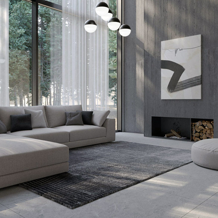 kymo rug in a modern living room
