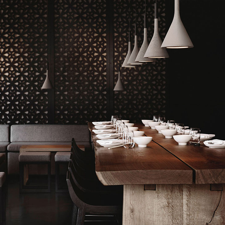 foscarini aplomb pendants in situ