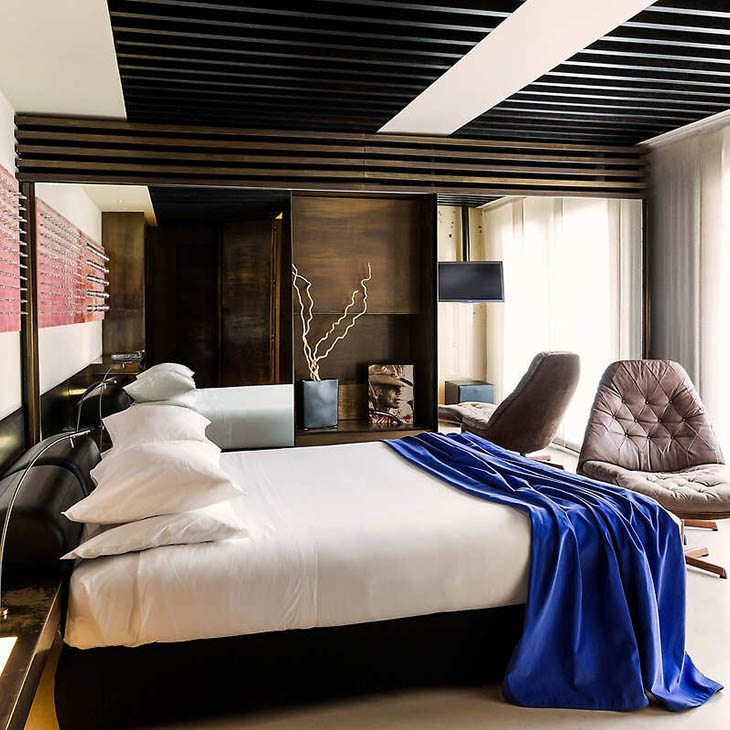 a room in the straf hotel in milan